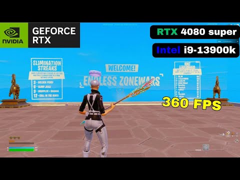 RTX 4080 Super + i9 13900k Fortnite Endless Zonewars🏆| 360FPS | Fortnite Benchmark