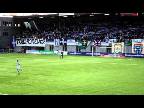 Afscheid Tobias van Laarhoven. 1 minuut stilte. FC Zwolle 27-04-2012