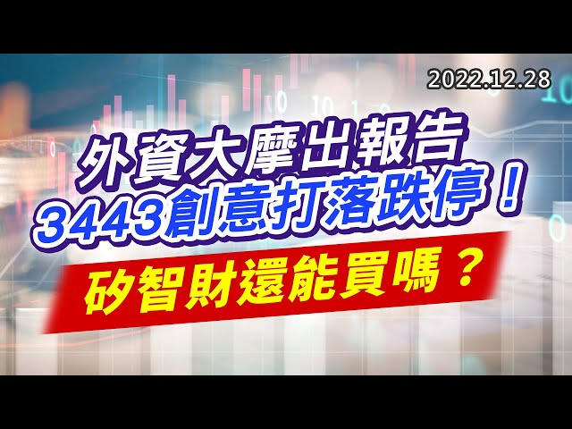 20221228《股市最錢線》#高閔漳 外資大摩出報告，3443創意打落跌停！！””矽智財還能買嗎？？