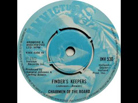 UK New Entry 1973 (123) Chairmen Of The Board - Finder's Keepers