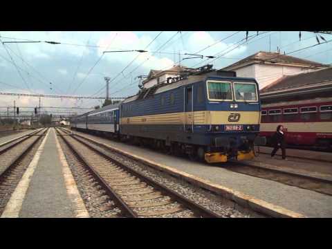 Příjezd a odjezd vlaku Sp 1694 (ČD 363.108) - Chomutov, 29. 5. 2013