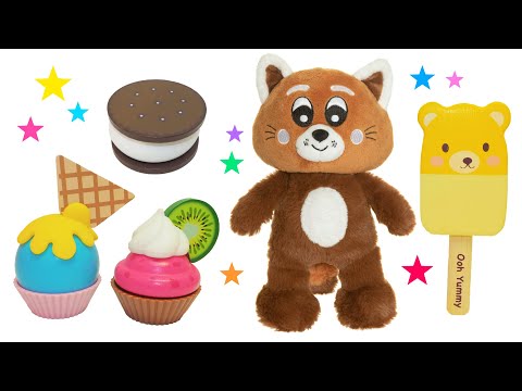 Pukkins gosedjuret gör rolig fika till sina kompisar - Lek med oss