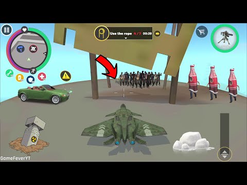 Rope Hero Vice Town - (Transformer Jet Airplane Fight on Army Base) Jet Airplane Landing on Tower