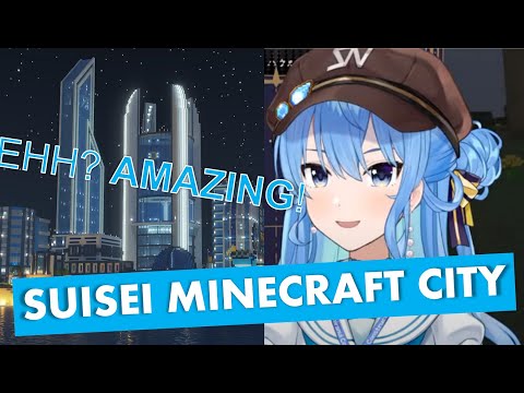 SHOCKING! Suisei's First Time Seeing Her Minecraft City (HOLOLIVE)