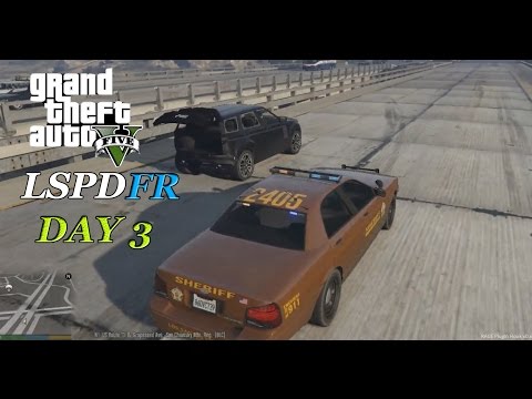 LSPDFR 0.1d - DAY 3 - Exciting Chases w/New Sheriff Skin (Player Location Mod+Non Deadly Stun Gun)
