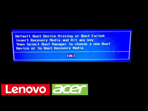 Lenovo Ideapad, Acer,  Default Boot Device Missing or Boot Failed, Error Windows 7, 8, 10, 11