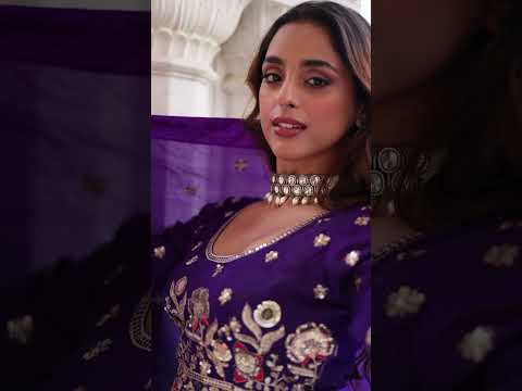 Purple Gold Crush Multi-Thread Embroidered Lehenga Choli Set with Sequins Work & Designer Dupatta – Fully Stitched