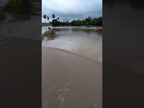 Rio de camutanga transborda proximidade da usina olho d água