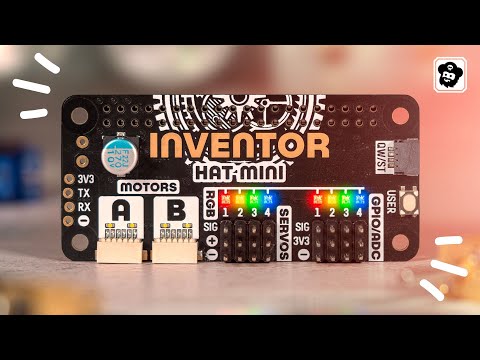 YouTube thumbnail image for First look at Inventor Hat Mini (motor/servo/audio HAT for Raspberry Pi)