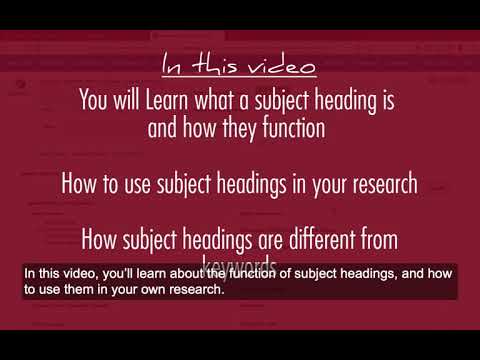 Subject Headings: The Backbone of Knowledge Organization | Vibepedia