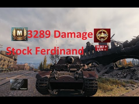Wot Stock Ferdinand 3.2k Damage (Mastery Badge)