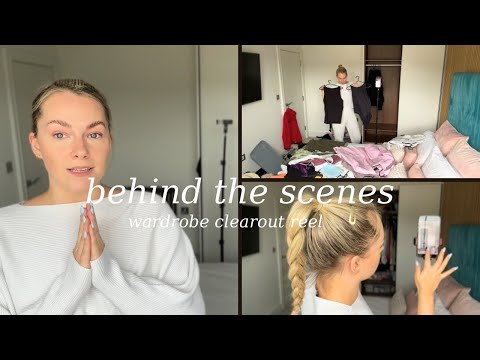 Wardrobe clearout and organisation (behind the scenes filming a reel) | Home with Roo
