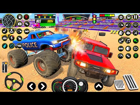Police Monster Truck Mega Ramp Extreme Racing - Impossible GT Car Stunts Driving - GamePlay Part-1