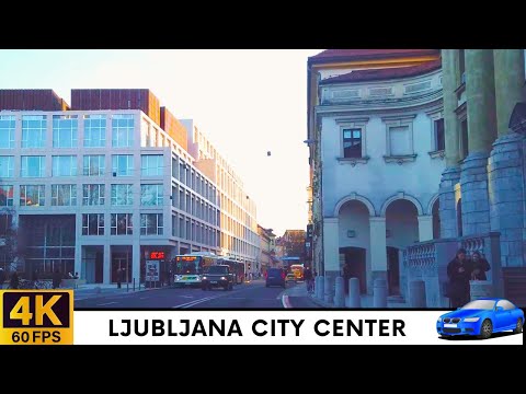 Driving in Slovenia 14: Streets of Capital City Ljubljana by Car - 4K Scenic Drive