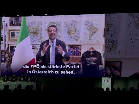 Grussbotschaft Matheo Salviini von Lega Nord an FPÖ zum Parteitag