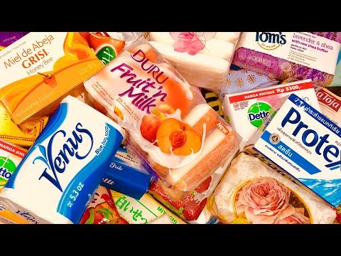 ASMR SOAP HAUL HUGE Opening Unboxing Unwrapping Unpacking *New* International Soaps! TINGLE TRIGGERS