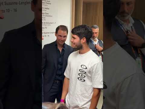 Alcaraz MEETS with big 4 after Rafa ceremony!! #tennis #shorts
