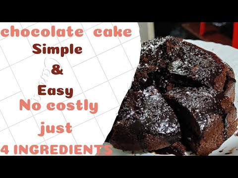 Simple & Easy method of chocolate cake || 4 INGREDIENTS || NO  COSTLY ||  MUHSIN WORLD