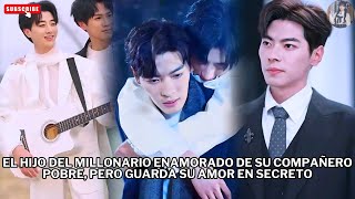 El hijo del millonario enamorado de su compañero pobre, pero guarda su amor en secreto #películas