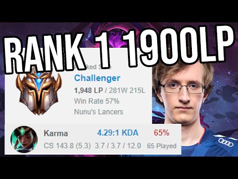 RANK 1 EUW 1900 LP MAGIFELIX IS ABUSING KARMA TOP