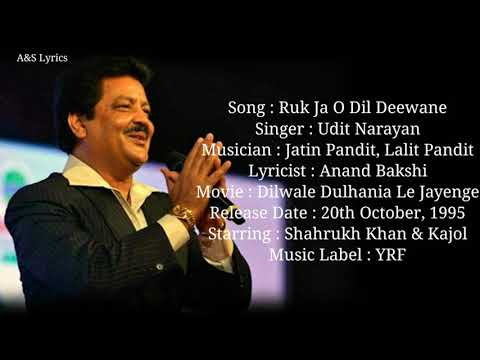 Ruk Ja O Dil Deewane Full Song With Lyrics By Udit Narayan