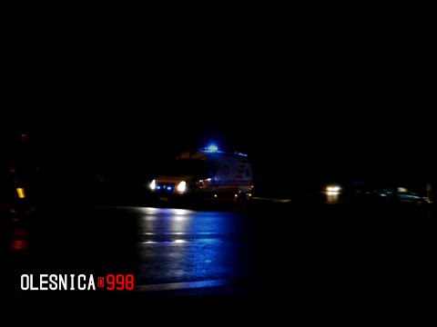 Nocny przejazd alarmowy zespołu podstawowego z SPR Oleśnica