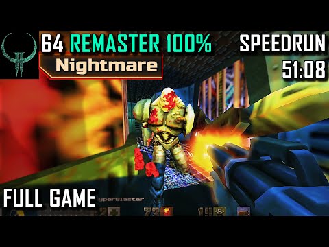 Quake 2 64 Nightmare 100% Speedrun and WR (51:08) RTA || 2k 60fps