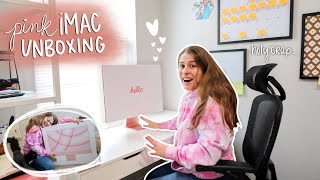 Pink M1 iMac Unboxing & Setup! I'm obssesed with this thing. | vlogmas day 14