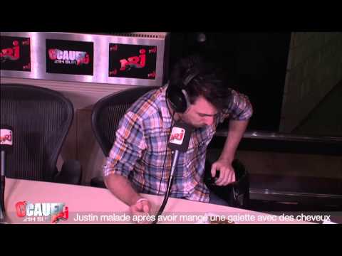 Justin mange une galette de cheveux et vomit [Cauet-NRJ]