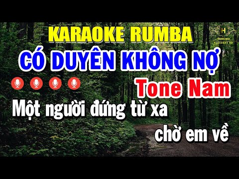 Có Duyên Không Nợ Karaoke Tone Nam ( D#m ) Rumba Nhạc Sống | Trọng Hiếu