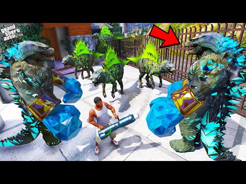 Franklin Defending His House from Godzilla in GTA 5 | SHINCHAN and CHOP