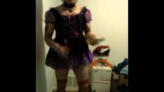 BarsMades purple mini french maid dress 10-4-15 crochless pantys