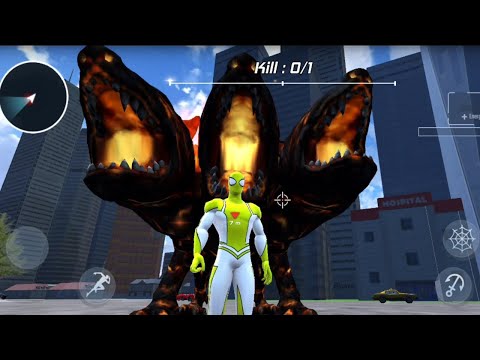 Flying Spider Vs 3 head Monster Escape - Spider Rope Hero - Gangster New York City Android Gameplay