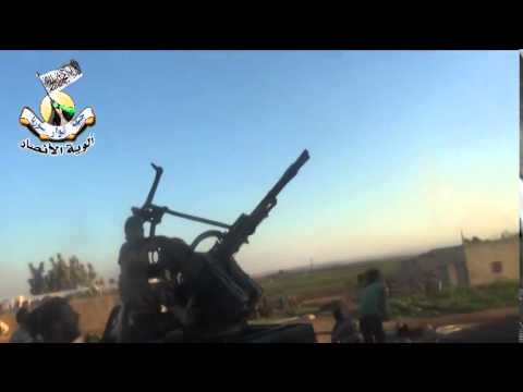 التصدي للطيران الحربي في منطقة تل ملح في ريف حماة بواسطة رشاش 14 من قبل ألوية الأنصار
