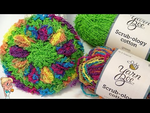 Fun CROCHET Popcorn Floral Dish Scrubber - Yarn Bee Scrub-ology Cotton - Tutorial  #HOBBYLOBBY