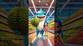 🌟 Shark's Day Out: Durian Adventures with a Polka-Dot Princess! 🦈Meaw Verse #cat #cute#love #shorts