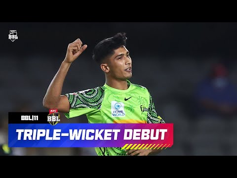 Mohammad Hasnain's Triple-Wicket-Maiden on Debut! | #BBL11