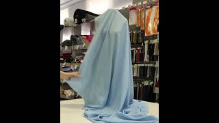 8058-26 Искусственный креп-шёлк цвет Голубой 120 гр/м2, 150 см на YouTube 1