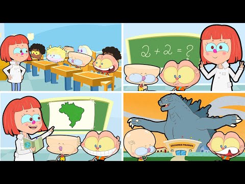 Capa de A Escolinha do Mongo e Drongo em 5 episódios - Desenho animado com a turma de Mongo e Drongo