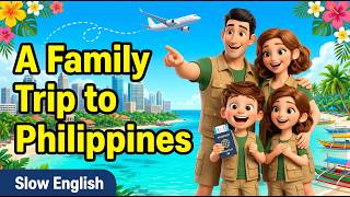 The Family Trip to the Philippines | English Story for Beginners (A1-A2) | Slow English