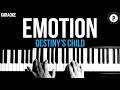 Destiny's Child - Emotion Karaoke SLOWER Acoustic Piano Instrumental Cover Lyrics