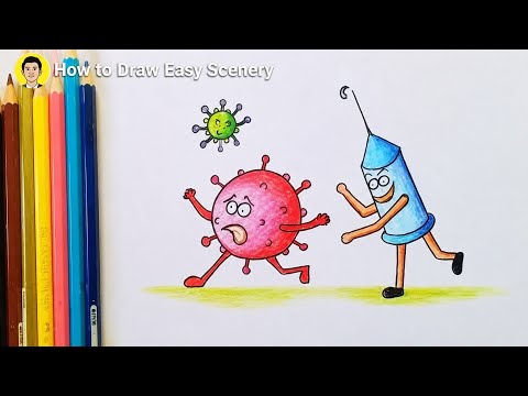 How To Draw Virus and Vaccine Posters Easily With Drawing Pencils | Easy Poster Drawing