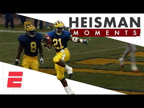 德斯蒙德-霍華德的 "海斯曼時刻 "給人留下了深刻的印象--ESPN大學橄欖球賽。 (Desmond Howard's Heisman Moment inspired a million impressions | ESPN College Football)