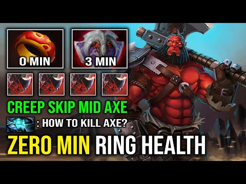 WTF Zero Min Ring of Health 100% Unkillable Creep Skipping Solo Mid Axe Unlimited Spinning Dota 2