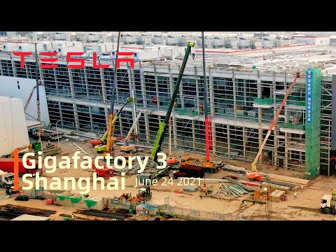 (June 24 2021)Tesla Gigafactory 3 Shanghai 4K Video