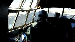C-130 Landing at Laguna Army Airfield (KLGF) in 720 HD