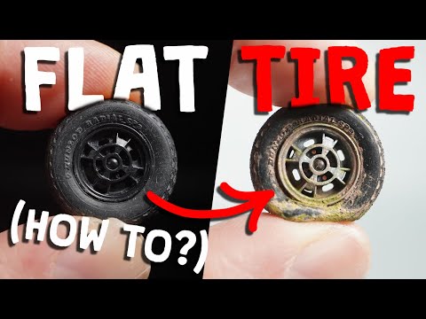How to make FLAT TIRE on a MODEL CAR?: Building a Tamiya Morris Mini Cooper as a wreck, 1/24 scale