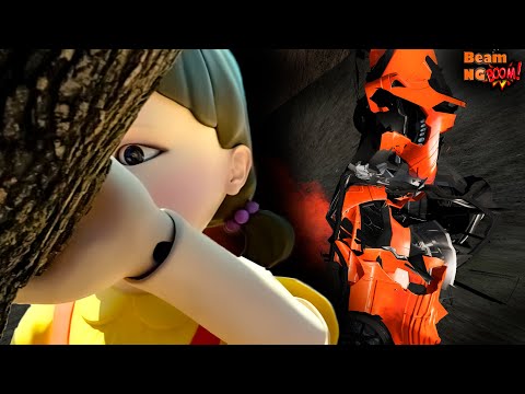 Cars vs Squid Game – BeamNG Drive/Boom(Giant Pit & Attack)