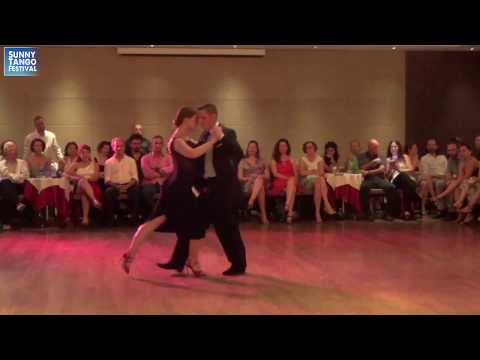  Pablo Rodriguez  and  Anne Bertreau  are  dancing  to  the  tango  "  La VI llegar  "  by  Osvaldo Pugliese  at  Sunny Tango Festival  in  2019