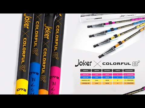 Vídeo Vara Maruri Joker Colorfull 2406 (2,40m) 8-12Lb - Telescópica com Passadores